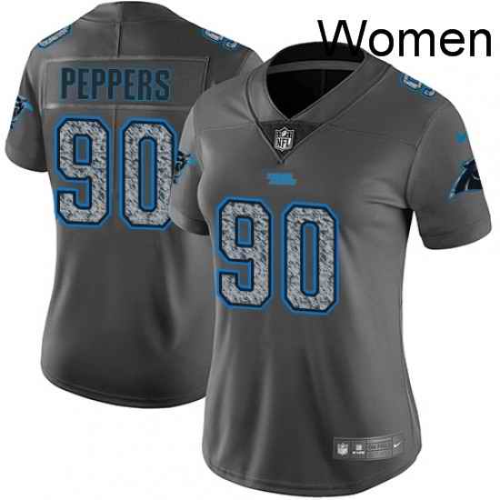 Womens Nike Carolina Panthers 90 Julius Peppers Gray Static Vapor Untouchable Limited NFL Jersey